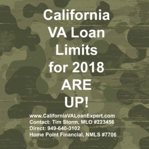 2018 california VA loan limits